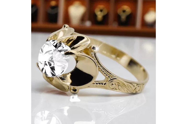 Žiedas Vintage Žirkoniai 14k geltono aukso vrc377y